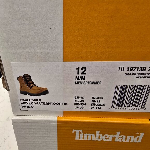 Timberland Chillberg Waterproof Insulated Nubuck Men's Boots TB19701R231 Size 12 - Picture 9 of 14